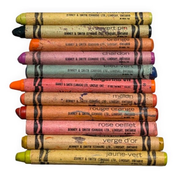 Vintage Crayola Crayons Lot of 11 Wax Crayons Binney & Smith Rare Colors - Picture 2 of 5